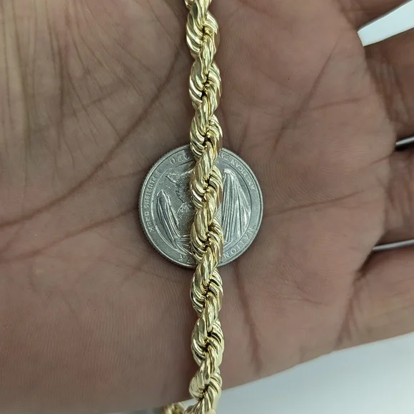 10kt Real Gold Rope Chain 6.5mm 22 Inches